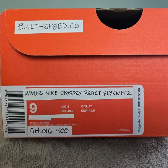 Nike Odyssey React Flyknit 2 Blue Void Workout Running Sport Trainer AH1016 400 - Picture 13 of 13